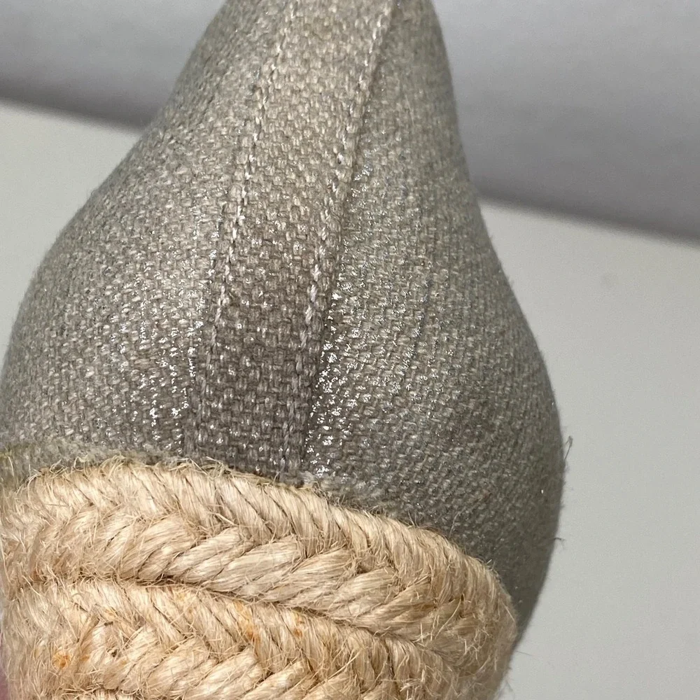 J.Crew Espadrille Wedge Pumps Womens Sage Green Metallic Jute Coastal‎ Size 9.5